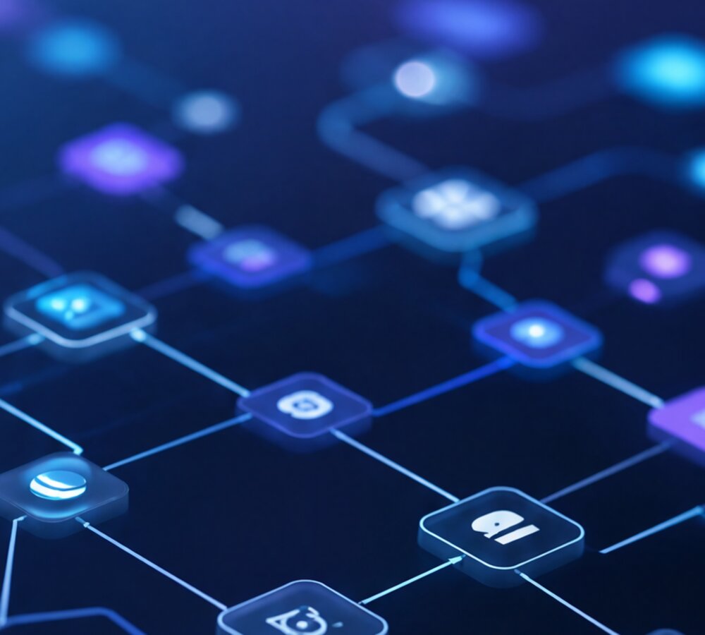 Réseau de nœuds et d'applications connectés entre eux